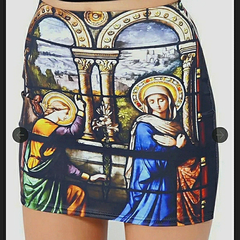 EUC BLACKMILK - Deadstock Stained Glass Cathedral Mini Skirt